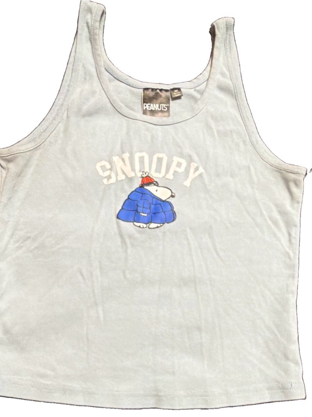 Peanuts Kids White Tank Top with Snoopy Graphic Size S